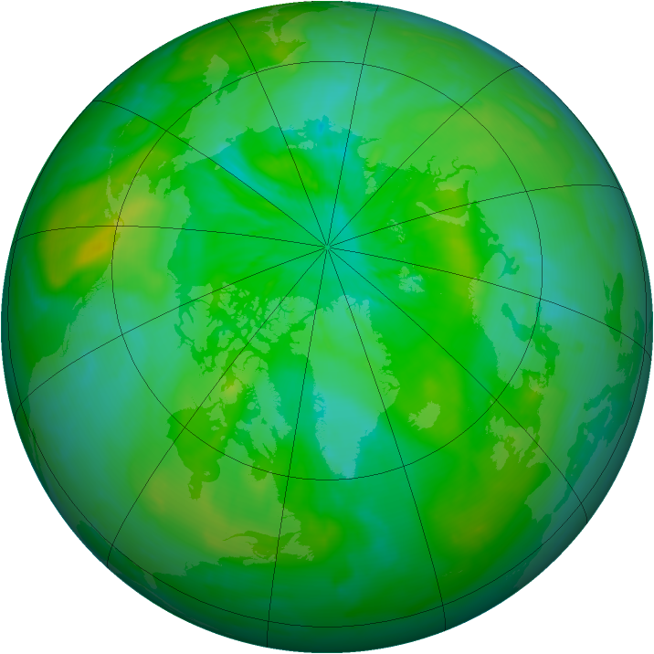 Arctic ozone map for 09 July 2012